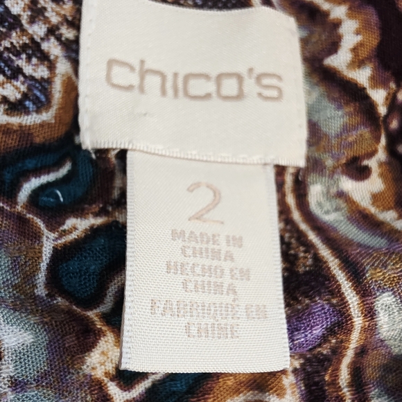 Chico's Shirt Dress Paisley Button Up Tunic Cottage Core Size Chico's 2=US L/12 - Picture 11 of 12
